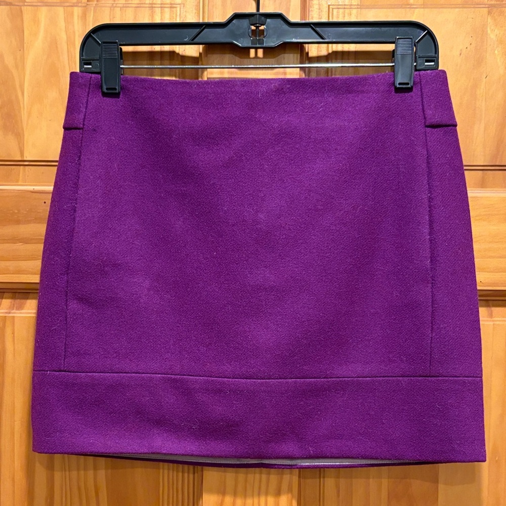 Purple J Crew Women's Wool Mini Skirt